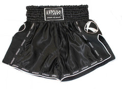 Katsudo pantaloni scurți de muay thai Huricane, negri