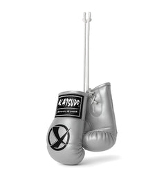 Katsudo miniatură de mănuși de box Miniglo, argintie