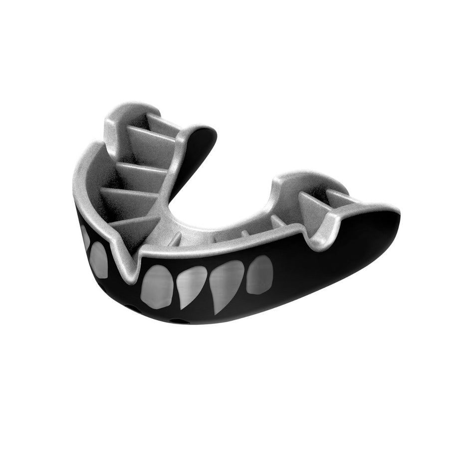Opro protecție dentară Senior Silver Jawz, negru-argintiu