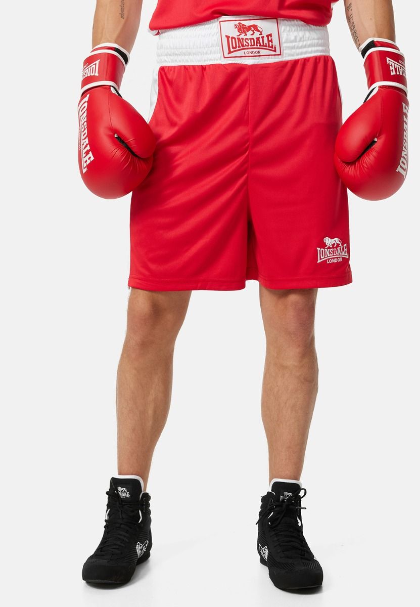 Lonsdale pantaloni scurți de box, roșii