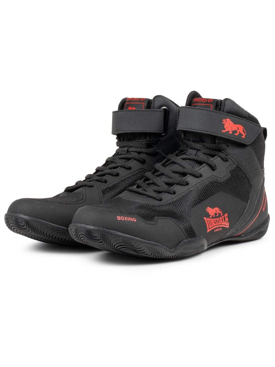 Lonsdale pantofi de box Rufford, negru-roșu