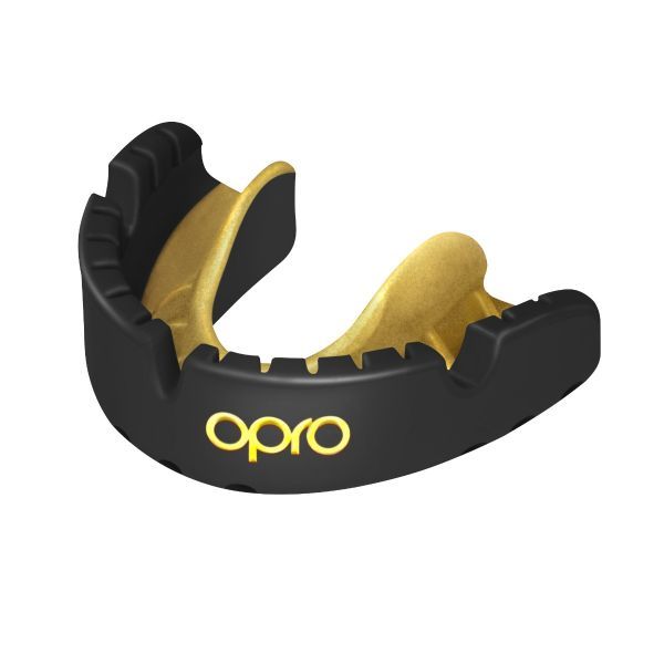 Opro protecție dentară Senior Gold Braces potrivită pentru aparat dentar, negru-auriu