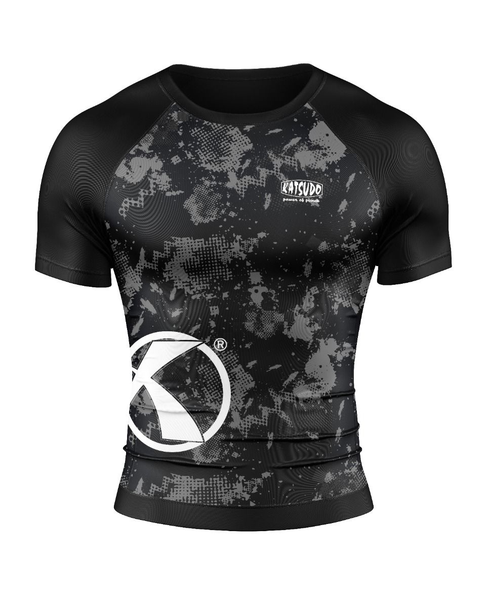 Katsudo tricou funcțional cu mânecă scurtă Virago, digital alb-negru