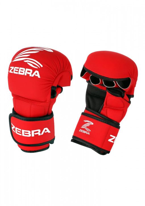 Zebra mănuși de sparring MMA, roșii