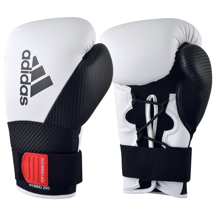 Adidas mănuși de box Hybrid 250, alb-negru