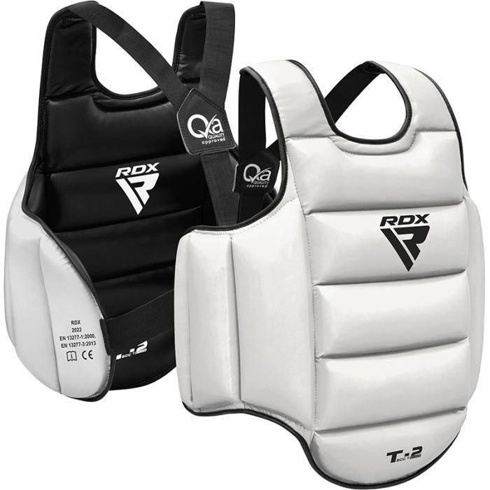 RDX protecție de piept reversibilă pentru karate, negru-alb