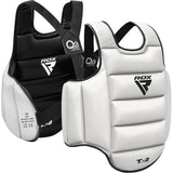RDX protecție de piept reversibilă pentru karate, negru-alb