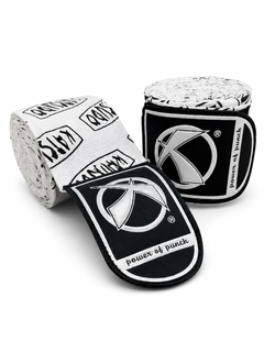 Katsudo bandaj elastic de box Path PRO cu monogramă 2buc, alb-negru