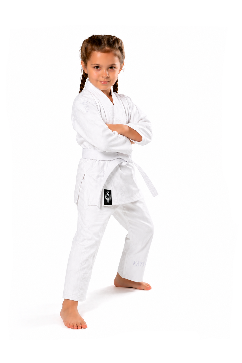 Katsudo kimono Jiu Jitsu pentru copii Kio, alb