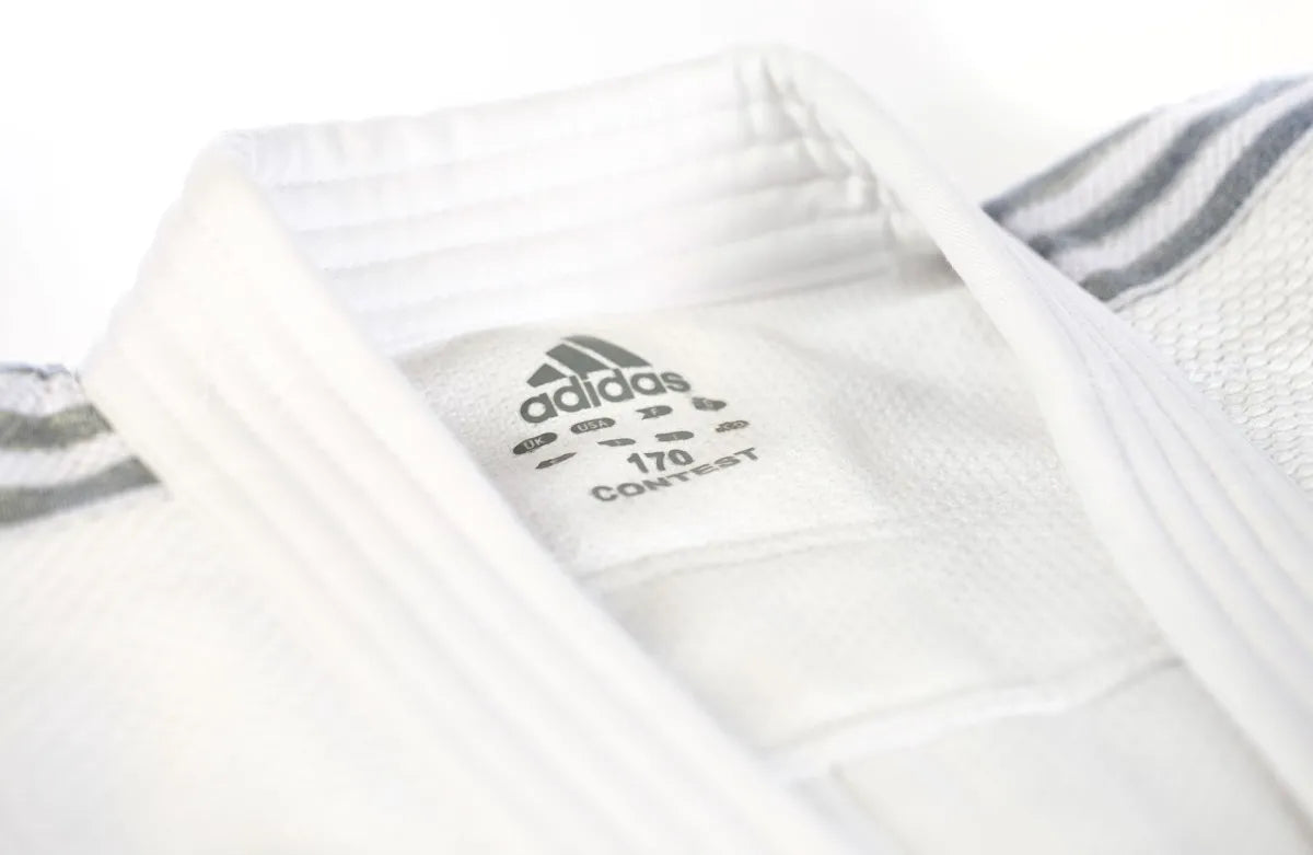 Adidas kimono JU Contest Silver 650g, alb