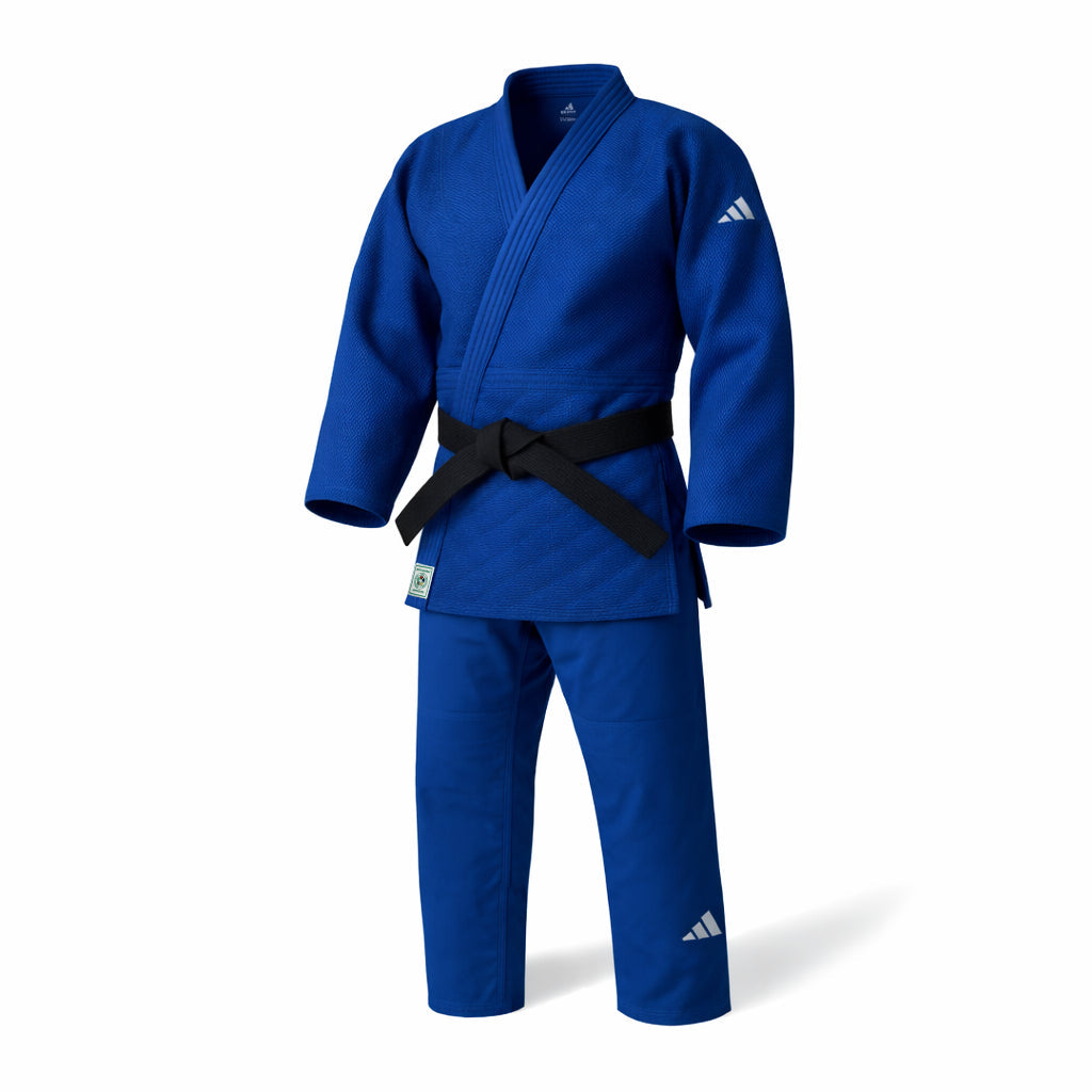 Adidas kimono JU Champion III IJF Regular fit 750g cu logo, albastru