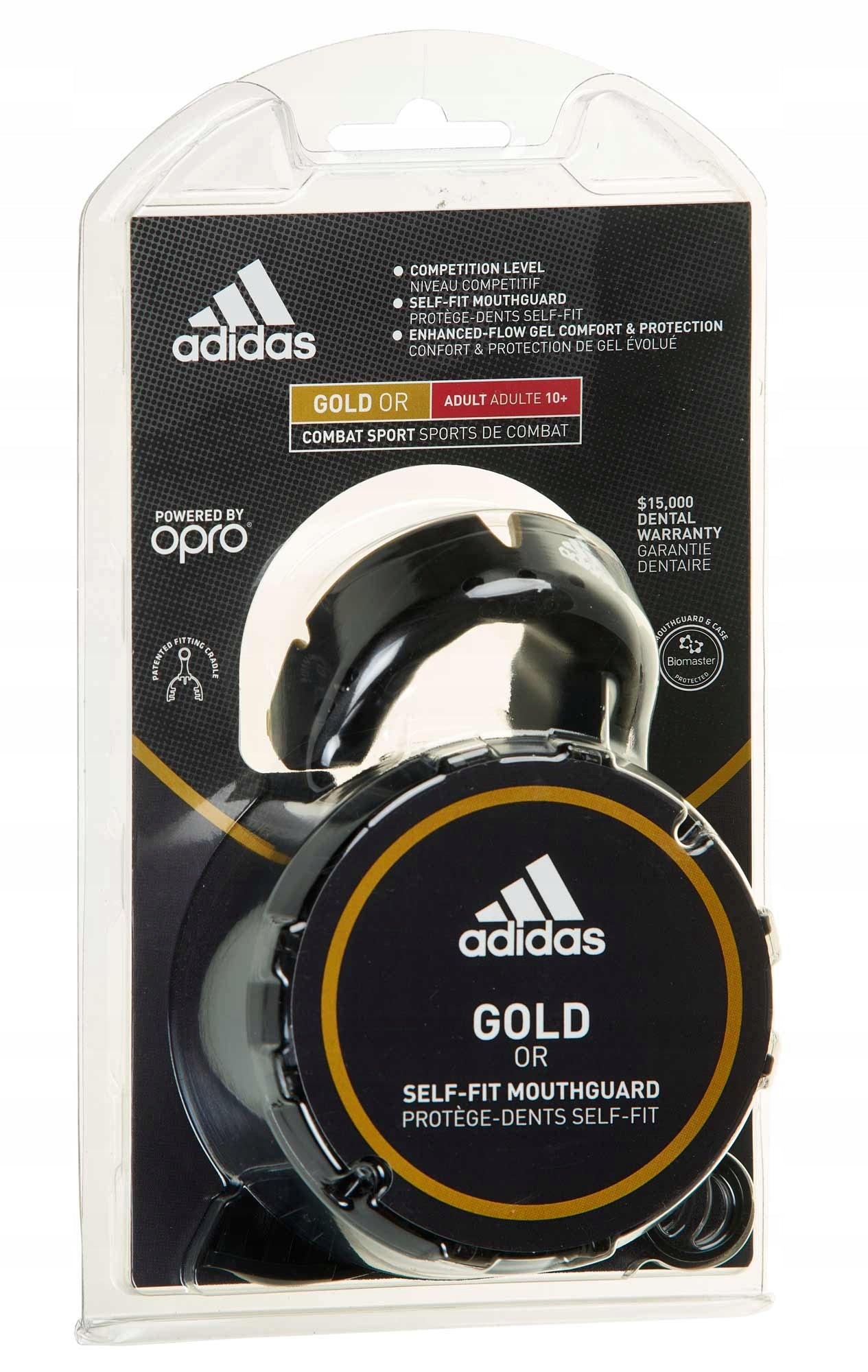 Adidas protecție dentară Senior Opro Gold, negru-auriu