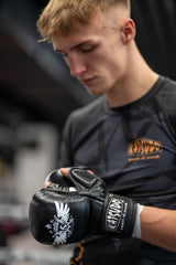 Katsudo rash guard cu mânecă scurtă Virago, negru-auriu