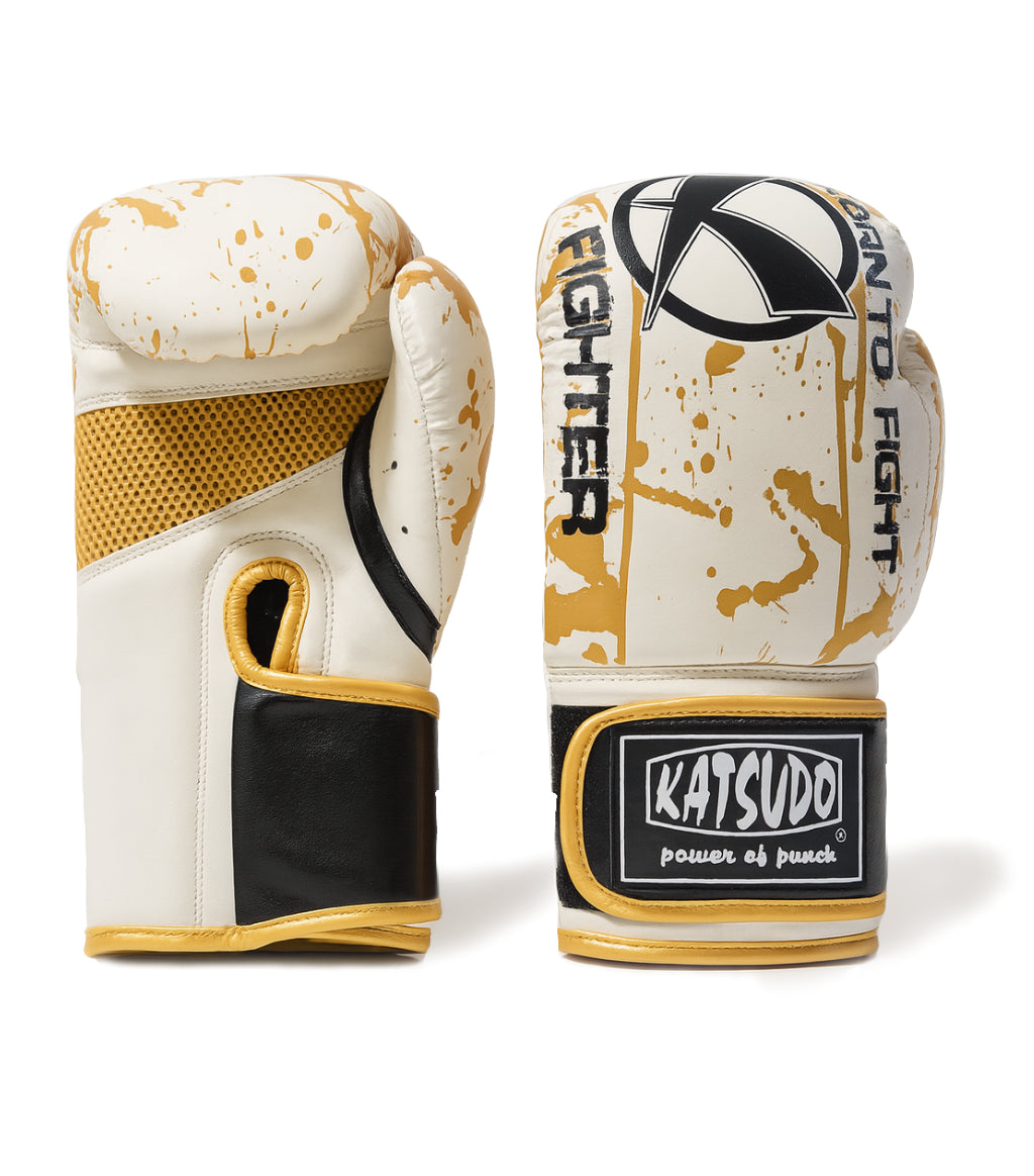 Katsudo mănuși de box Bloom, alb-auriu
