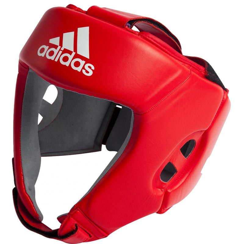Adidas cască de box din piele AIBA 1, roșie