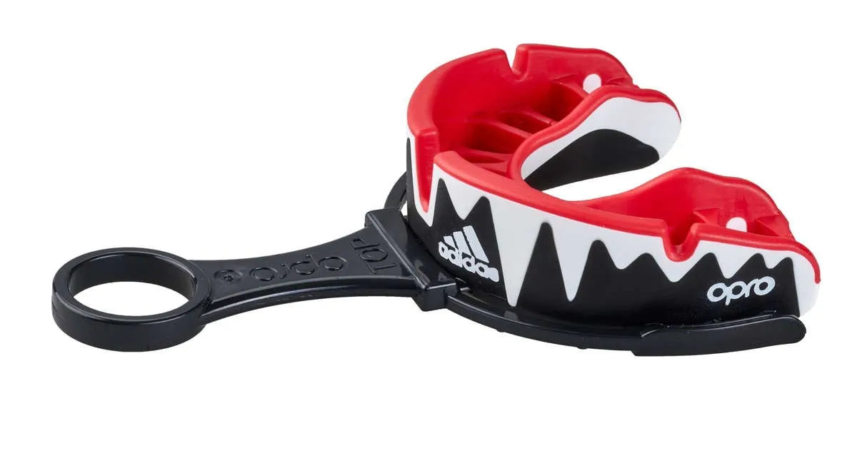 Adidas protecție dentară Senior Opro Platinum, roșu-negru-alb
