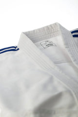 Adidas kimono JU cu dungi albastre Club 350g, alb