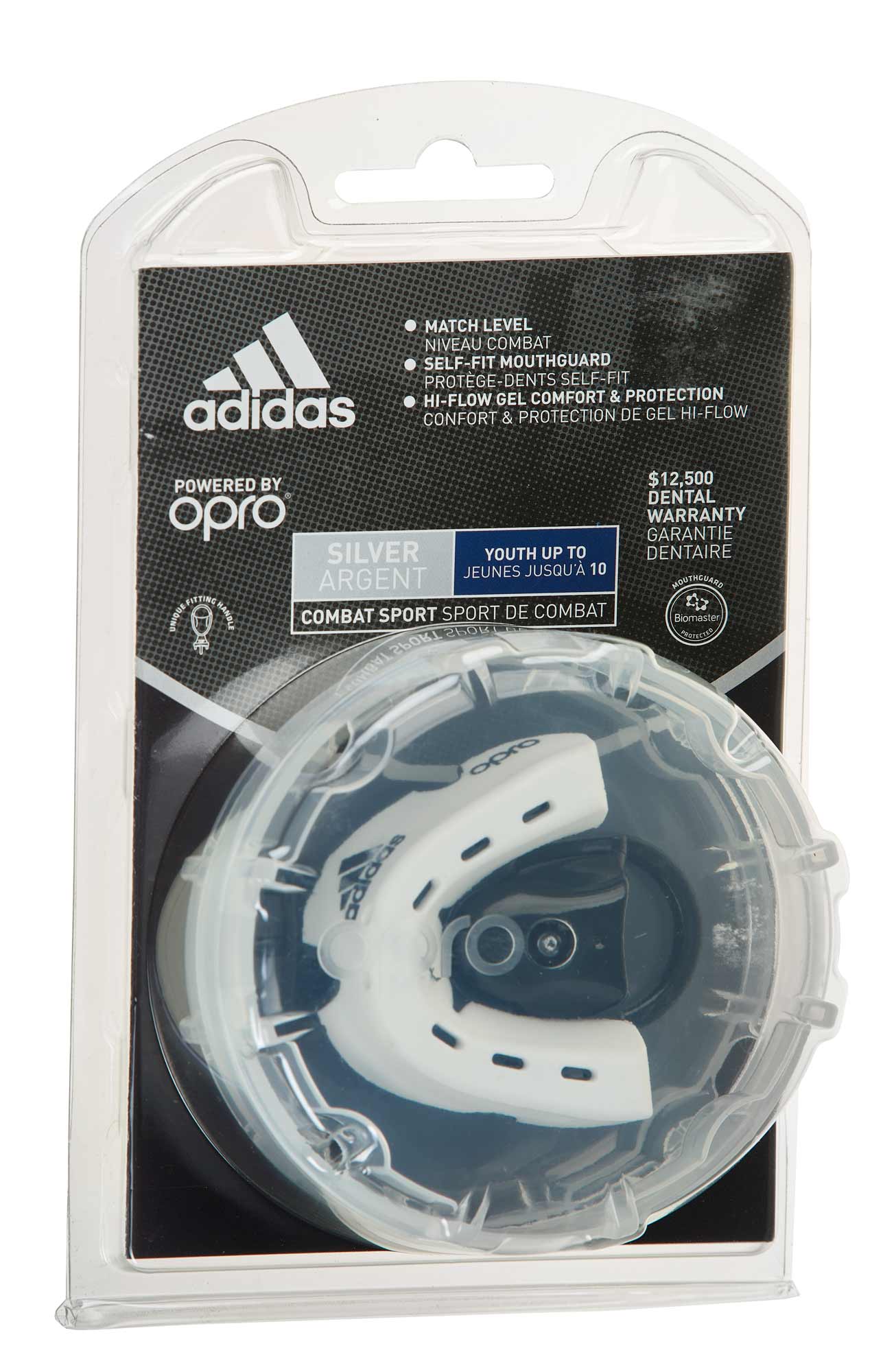Adidas protecție dentară Junior generația a 4-a Opro Silver, albă