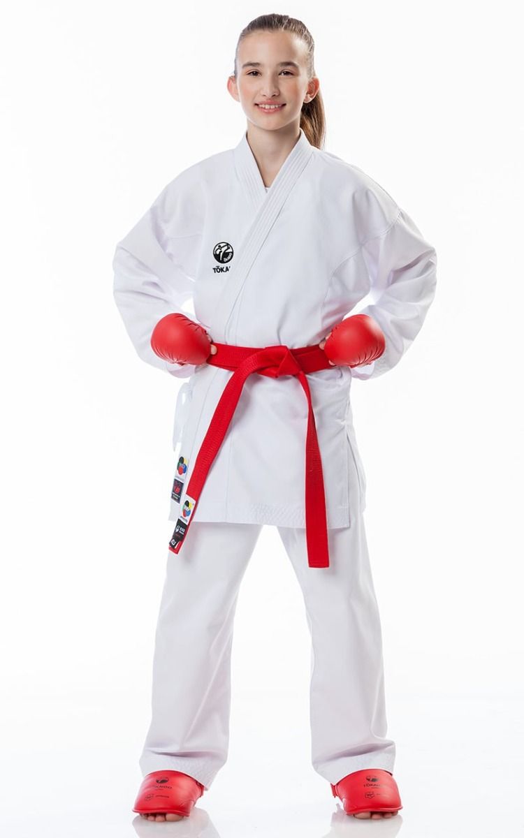 Tokaido kimono KA pentru copii Kumite Master WKF 270g, alb