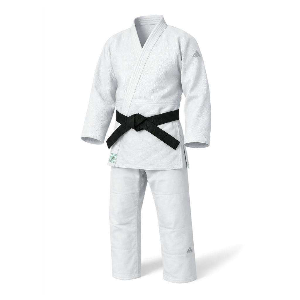 Adidas kimono JU Champion III IJF Regular fit 750g cu logo, alb