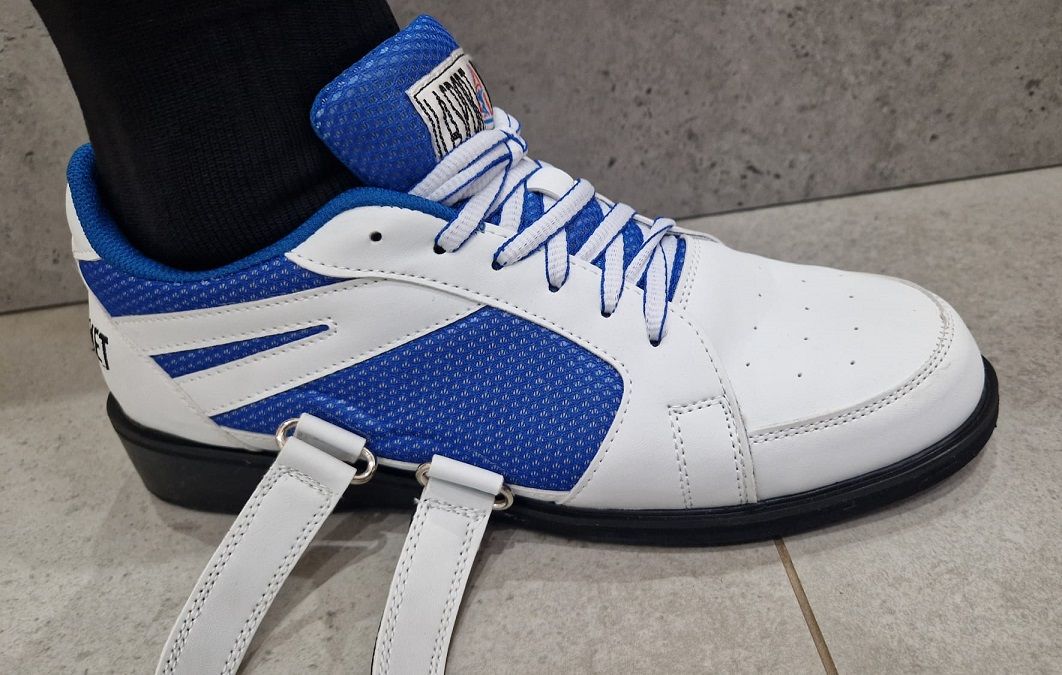La sport pantofi de haltere, alb-albastru