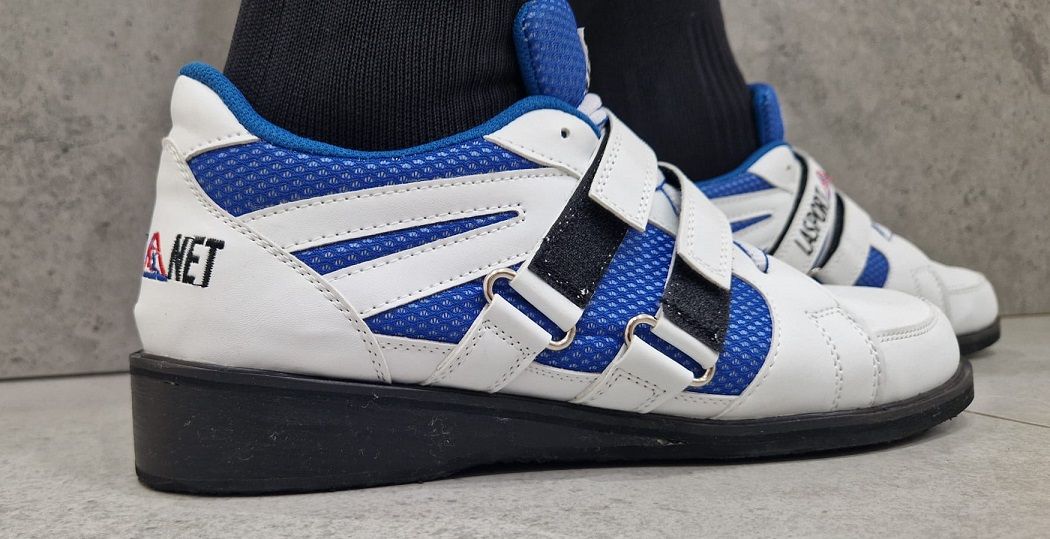 La sport pantofi de haltere, alb-albastru