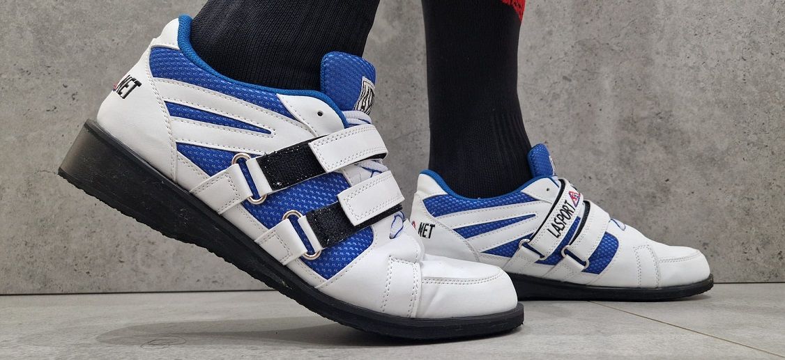 La sport pantofi de haltere, alb-albastru