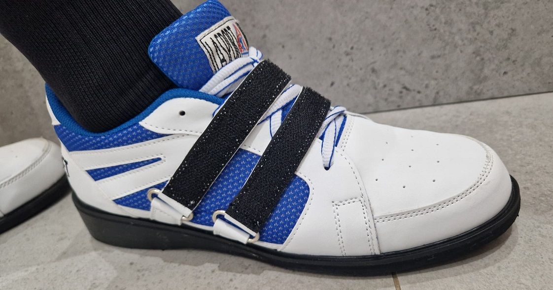 La sport pantofi de haltere, alb-albastru
