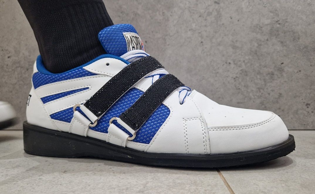 La sport pantofi de haltere, alb-albastru
