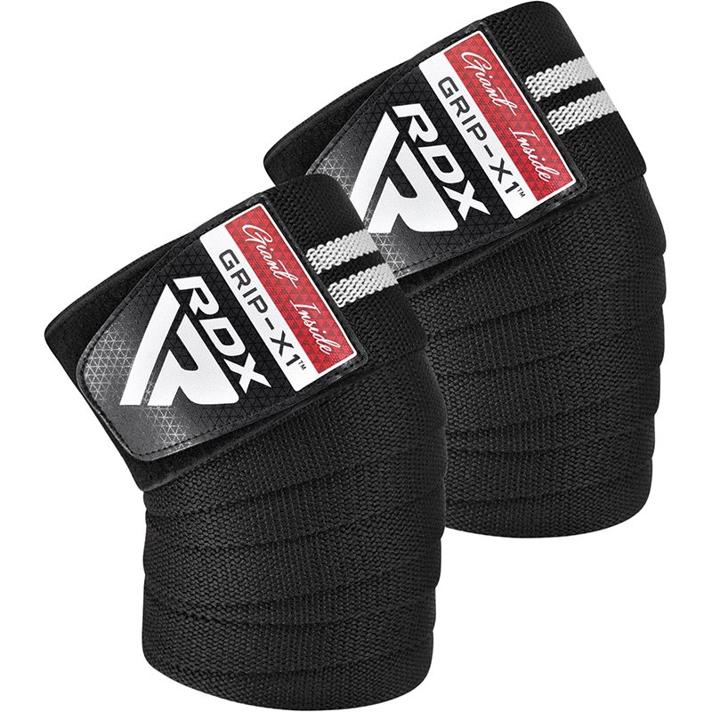 RDX bandaj pentru genunchi, negru-alb