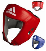Adidas cască de box din piele AIBA 1, albastră