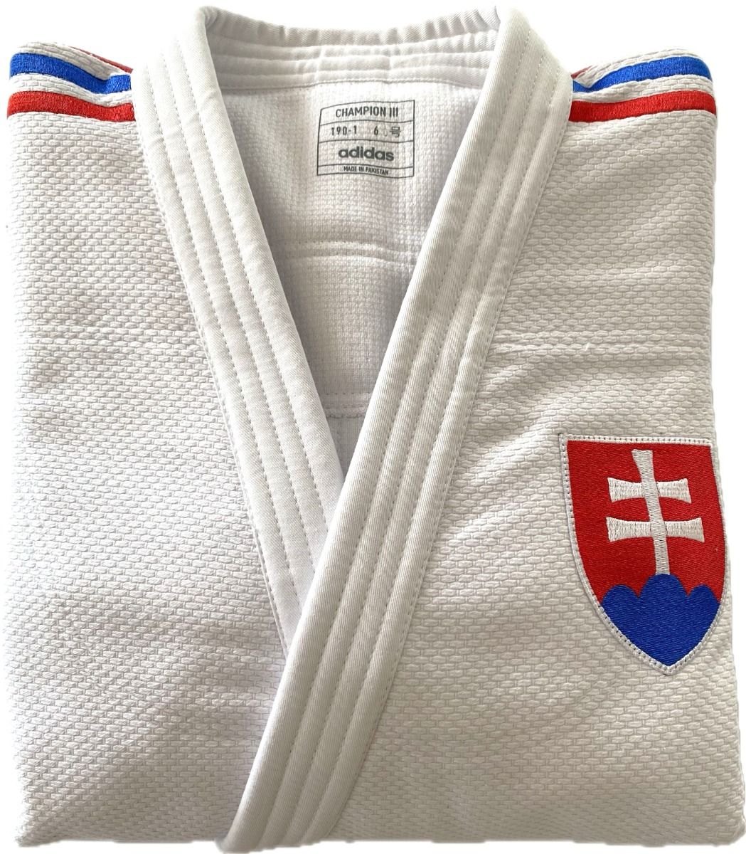 Adidas kimono JU Champion III SVK Regular fit 750g, alb