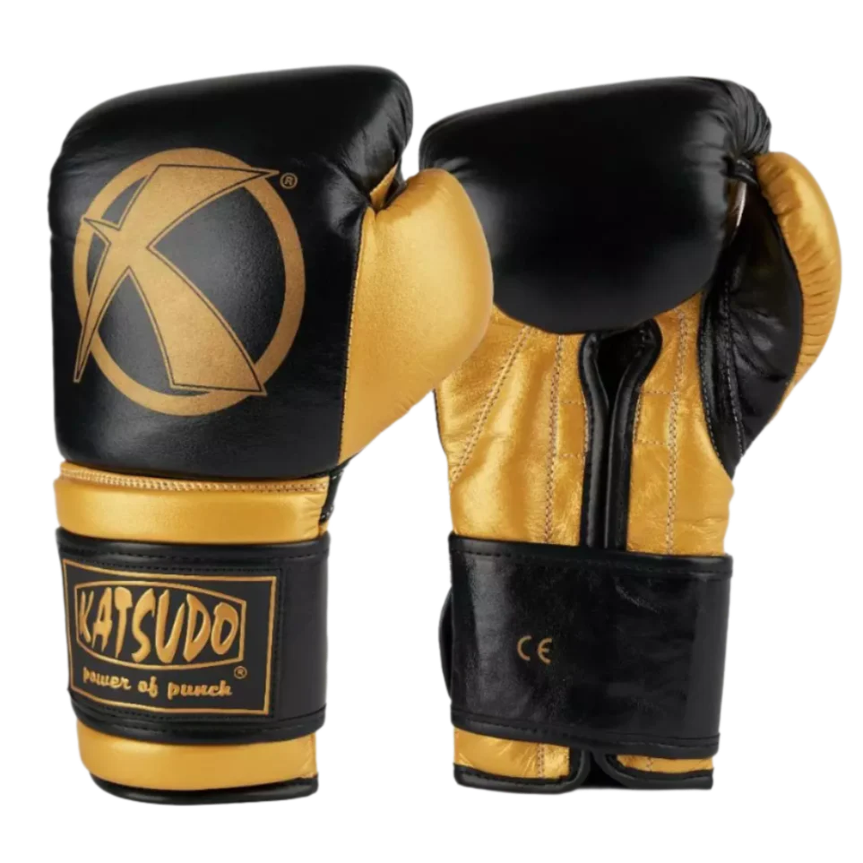 Katsudo mănuși de box Fight, negru-auriu