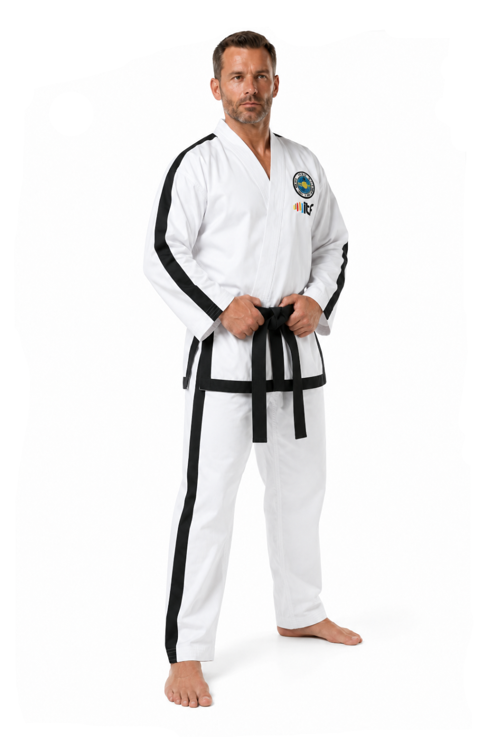Katsudo kimono de taekwondo Top PRO ITF, alb