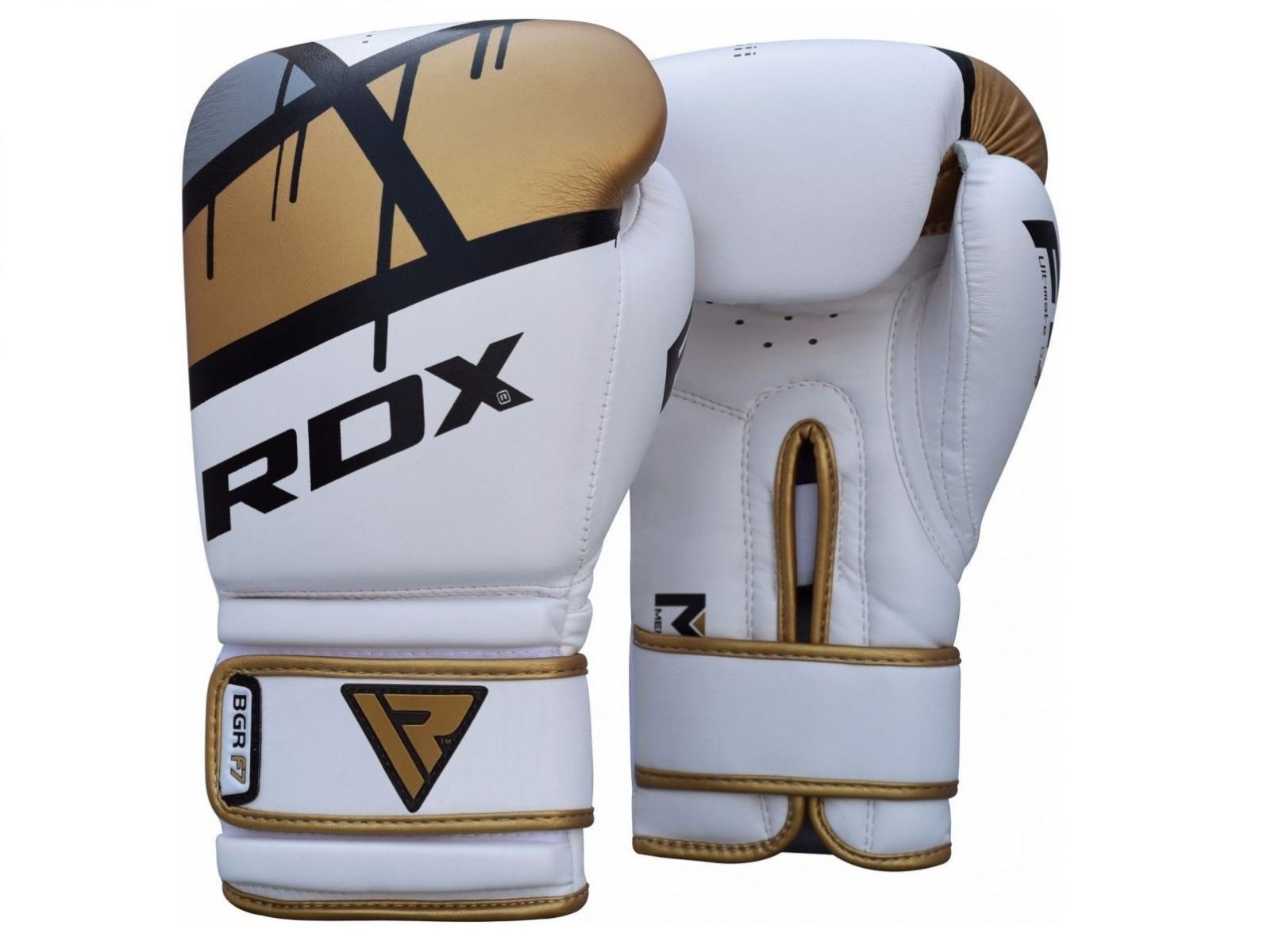 RDX mănuși de box F7, alb-auriu