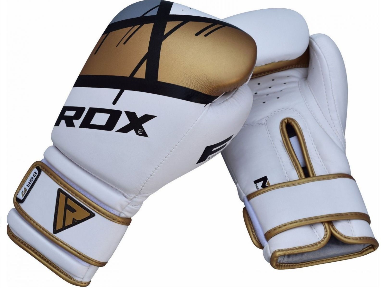 RDX mănuși de box F7, alb-auriu