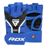 RDX mănuși de grappling Aura plus T-17, albastru-negru