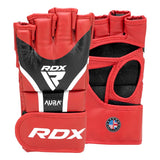 RDX mănuși de grappling Aura plus T-17, roșu-negru