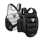 RDX protecție de piept reversibilă pentru karate, negru-alb