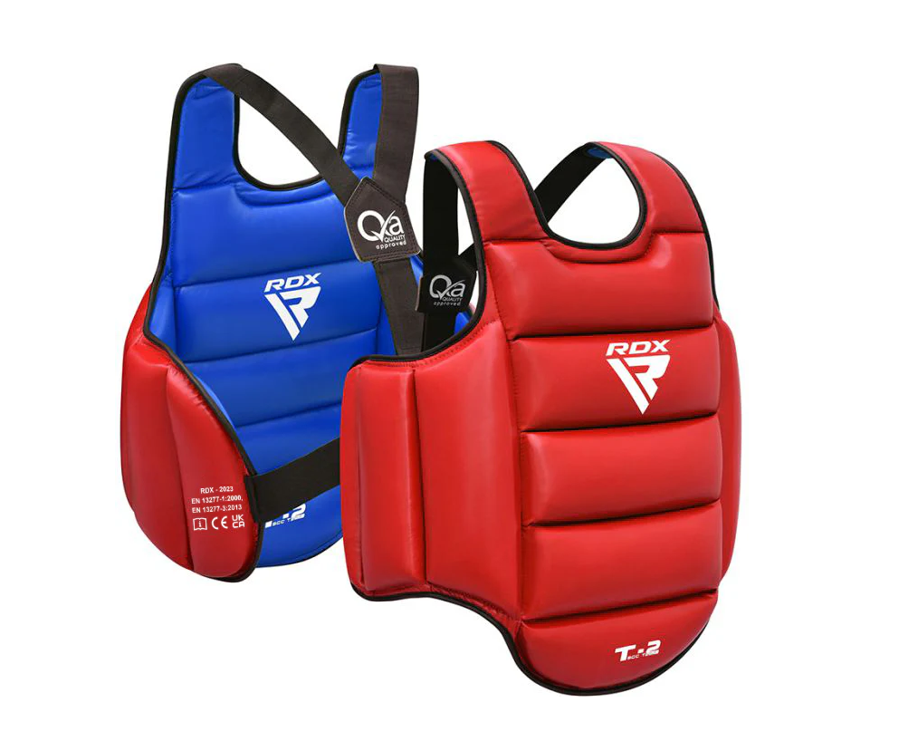 RDX protecție de piept reversibilă pentru karate, roșu-albastru